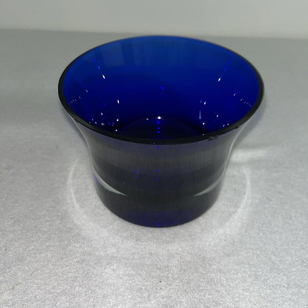 Beautiful Cobalt Blue Candy Dish Heavy 4 Inches Tall 5 Inch Diameter - Picture 3 of 4